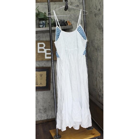 NWT Raviya Womens Plus Size Crochet Flounce-Hem Cover Up 76613X White / Blue 3X - Picture 6 of 9